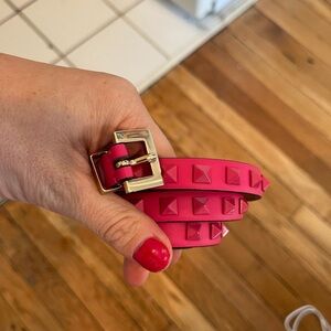 Valentino Pink Studded Belt